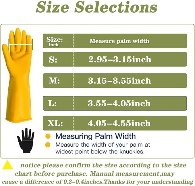 8 Pairs Reusable Household Cleaning Gloves, Rubber Kitchen Dishwashing Gloves - Image 6