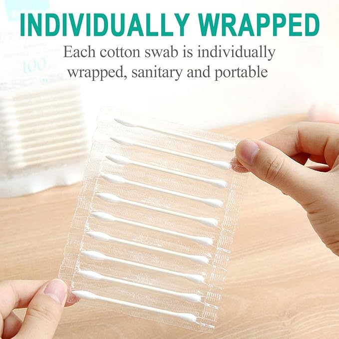 200 Pack Cotton Swab Individually Wrapped, Individually Wrapped Double Tipped - Image 3