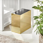 mDesign Small Steel Rectangular 2.4 Gallon/9.1 Liter Trash Can, Waste Basket - Image 2