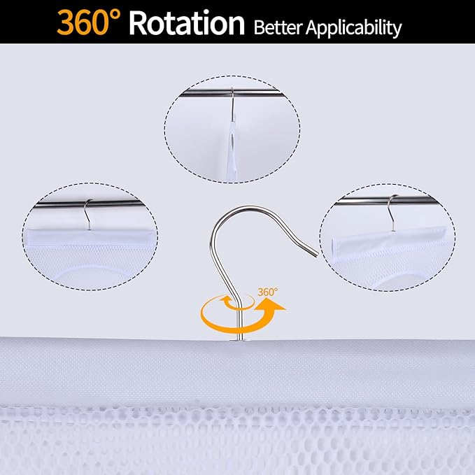 Breathable Mesh Laundry Hamper, Bringing Hooks Foldable Hanging Shower Caddy - Image 3