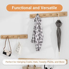 5Pcs Wooden Pegs Shaker Coat Hooks Screw-in Wall Rack Pegs - Image 6