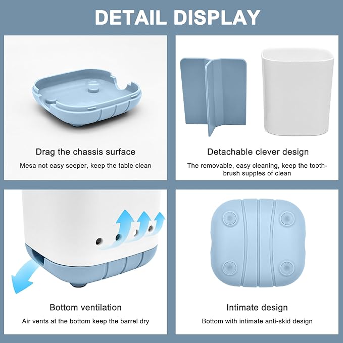 Toothbrush Holder for Bathroom, Plastic Detachable for Easy Cleaning - Image 4