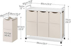 HOOBRO Laundry Sorter 3 Section, Laundry Hamper - Image 3
