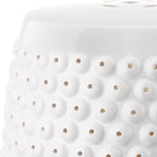 Safavieh Castle Gardens Collection Stella Nail Head White Glazed Ceramic Garden Stool - Image 6