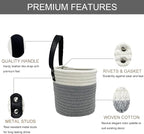 Cotton Rope Hanging Baskets for Organizing 2 Pcs Round Small Wall Basket - Image 2