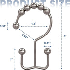 Titanker Shower Curtain Hooks Rings, Rust Resistant Metal Double Glide Shower - Image 7