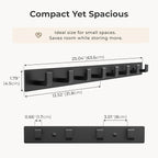 Black Wall Mounted Coat Rack- 2 Modular Rails, 8 Right-Angle Hooks, Modern - Image 6