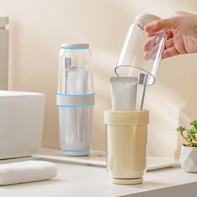 Toothbrush Cup with Cover, Travel Toothbrush Case Portable Toothbrush Holder - Image 6