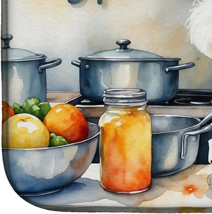 Caroline's Treasures DAC6208DDM Bichon Frise The Chef Dish Drying Mat Absorbent - Image 4