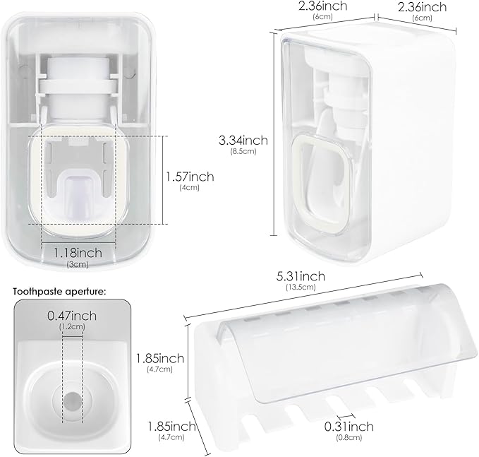 5 Slots Wall Mount Toothbrush Holder - Image 2