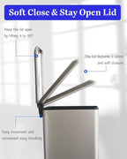 Bathroom Trash Can with Lid, 16.7L/ 4.4 Gallon Trash Can with Removable Inner - Image 6