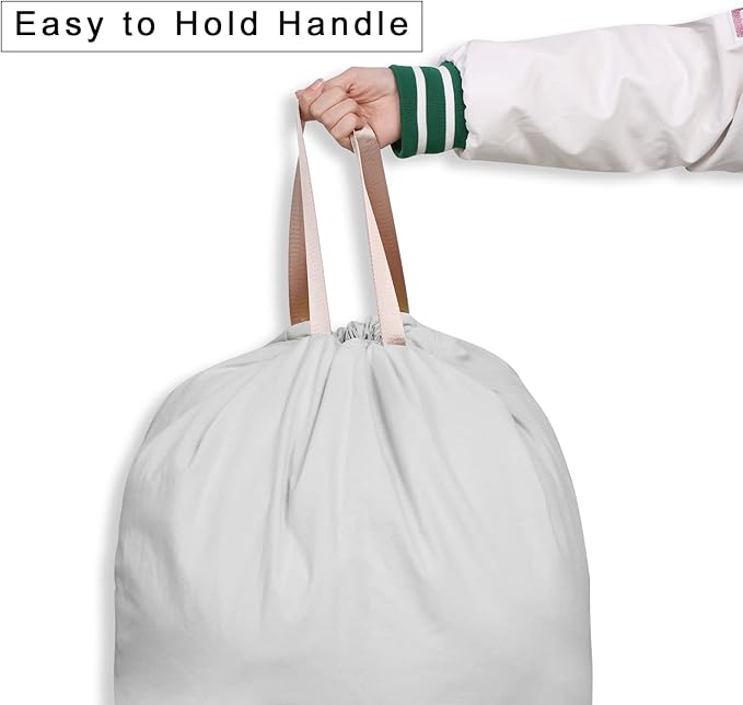 Cotton Canvas Laundry Bag with Handles & Drawstring Straps, Heavy Duty Extra - Image 2