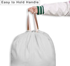 Cotton Canvas Laundry Bag with Handles & Drawstring Straps, Heavy Duty Extra - Image 2