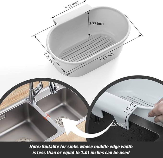Sink Drain Strainer Basket, Abnaok Multifunction Sink Strainer Kitchen Food - Image 2