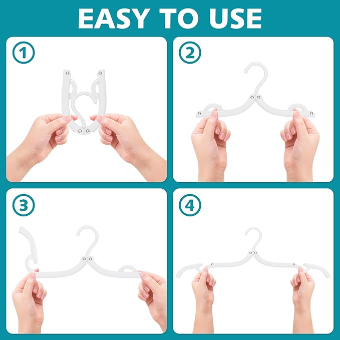 30 Pcs Travel Hangers Portable Foldable Travel Hanger Organizer, Plastic Cruise - Image 6
