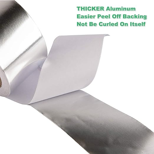 Extra Thick Aluminum Foil Duct Tape High Temp Heavy Duty 2 inch 13 YD Silver - Image 3