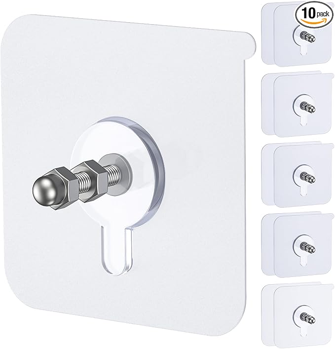 Uniclife 10 Pcs Self Adhesive Picture Hooks, 26.5 lbs Load No Drill Screw by UnicLife