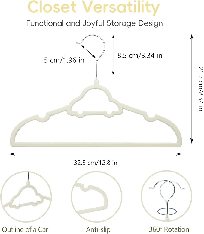 GoodtoU Baby Hangers, Kids Hangers 50 Pack Velvet Hangers - Image 2