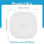 2Pcs 5.4 Inch Square Drain Cover TPR Hair Drain Catcher Flat Silicone Floor - Image 2
