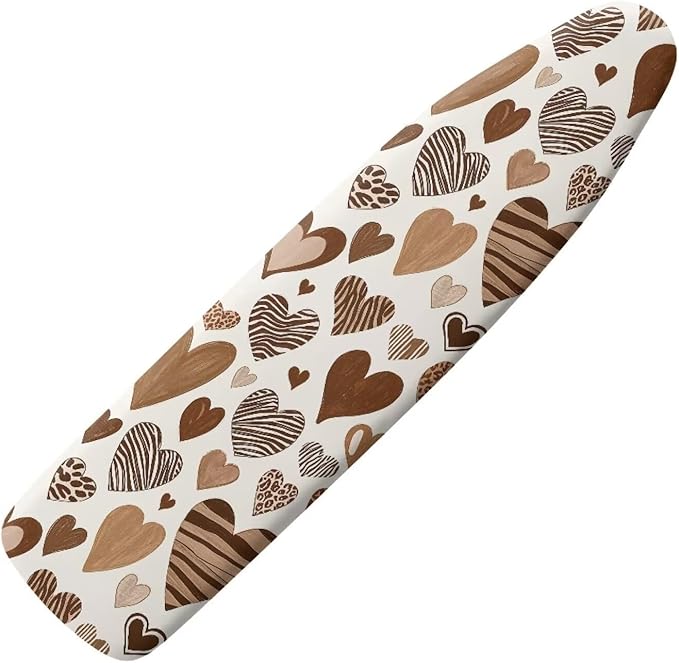 Leopard Hearts Ironing Board Cover Resist Scorching Cover Heavy Duty Padded by Pzuqiu