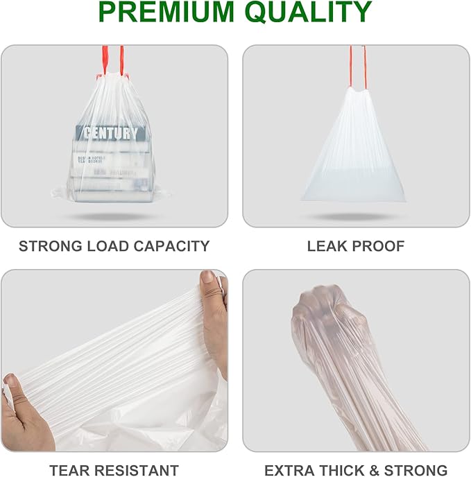 Drawstring Small Trash Bags, Magesh 4 Gallon Drawstring Extra Thick Garbage - Image 3