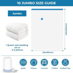 Vacuum Seal Bags for Clothing, 10 Jumbo Vacuum Storage Bags - Image 2