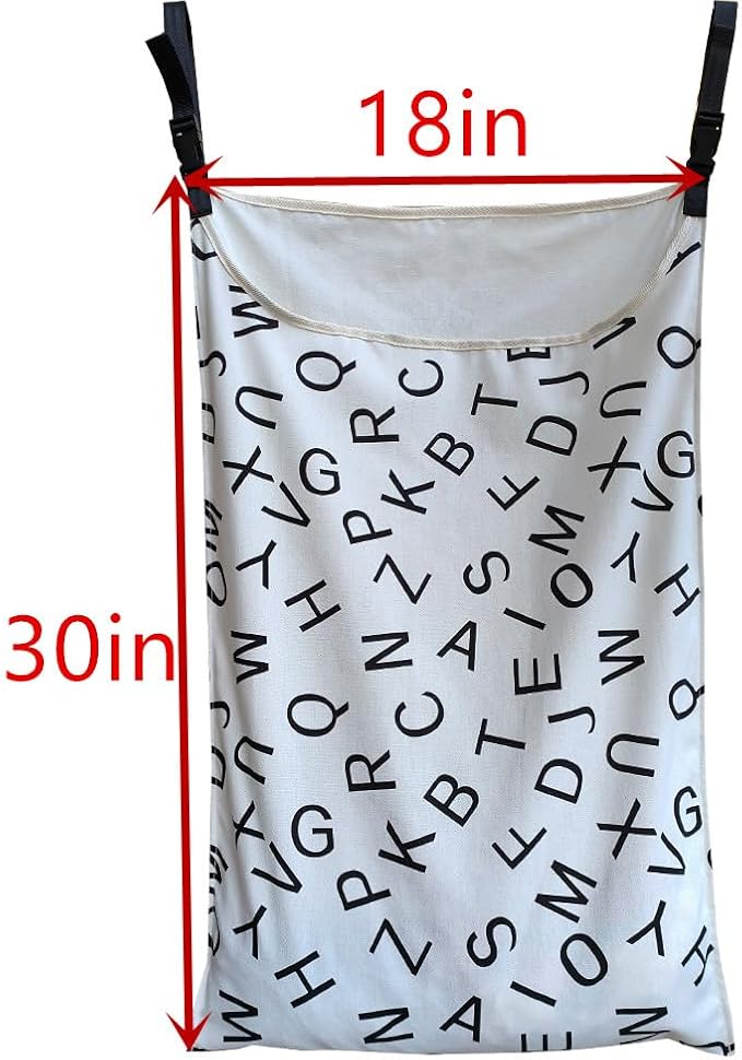 Adjustable Door Hanging Laundry Hamper Bag, - Image 3