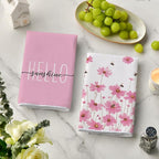 Artoid Mode Pink Flowers Bee Hello Sunshine Spring Kitchen Towels Dish Towels - Image 3