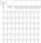 60 Hooks-70 Removable Strips, Damage Free Hanging Wall Hooks by CARAINBO