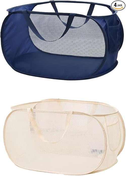 2 Pack Collapsible Laundry Baskets Popup Mesh Laundry Basket Durable Handles by Unknown