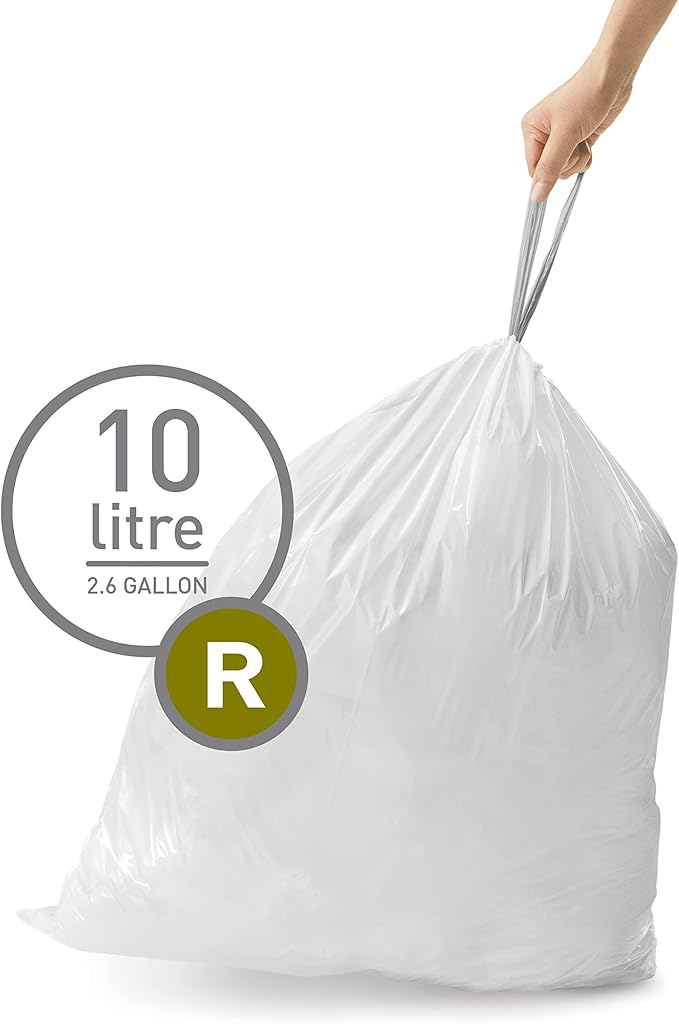 simplehuman Code R 100 Count, Dispenser Pack Custom Fit Liners, Drawstring - Image 2