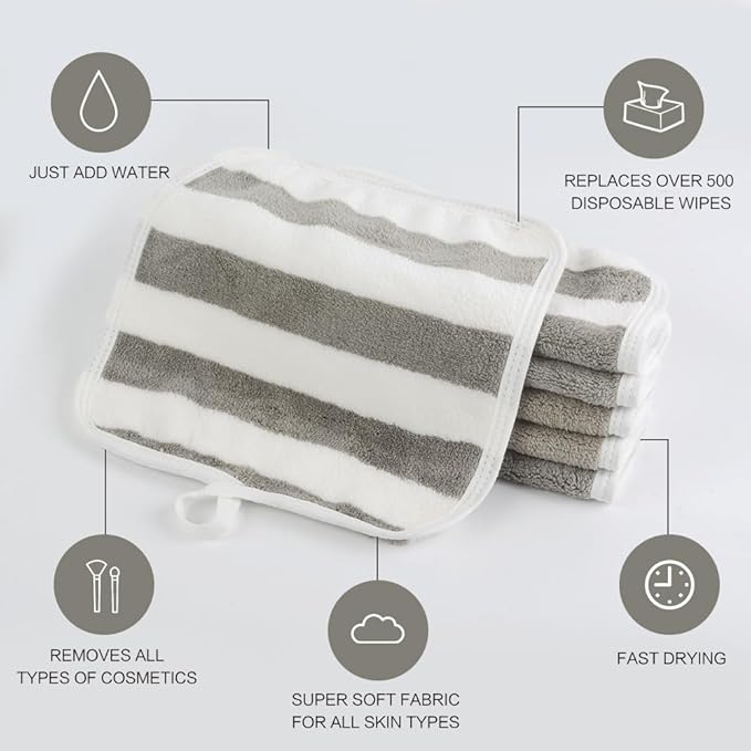 SINLAND Microfiber Facial Cloths Fast Drying Washcloth 8inch x 8inch Absorbent - Image 4