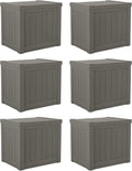 Suncast SS500ST 22 Gallon Small Resin Outdoor Patio Storage Deck Box (6 Pack) by Suncast