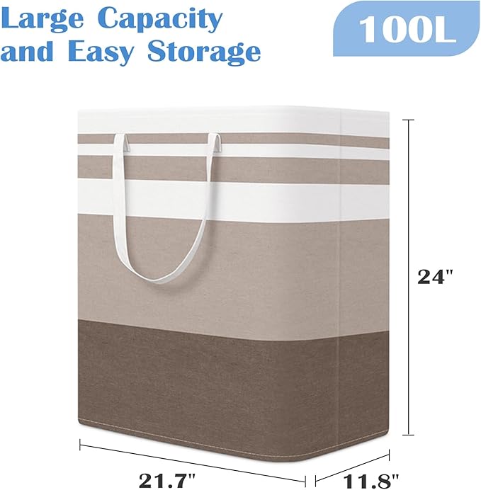 BlissTotes 3-Pack Laundry Basket, Freestanding＆Waterproof Laundry Hamper - Image 2