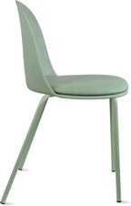 2xhome Modern Stackable Armless Dining Chair | Plastic Shell Seat with Metal Legs | Indoor or Outdoor Use | Home Kitchen Patio (4, Green, Padded Seat) - Image 9