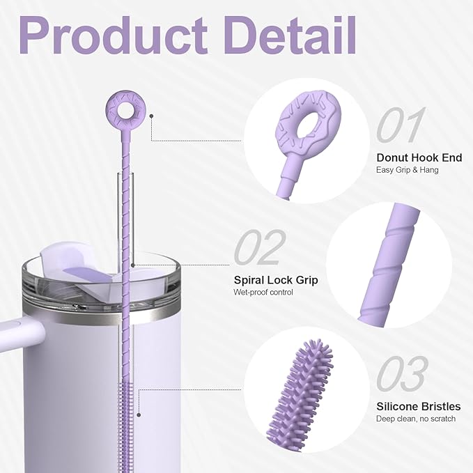 YOTIME Silicone Straw Cleaner Brush - Image 3