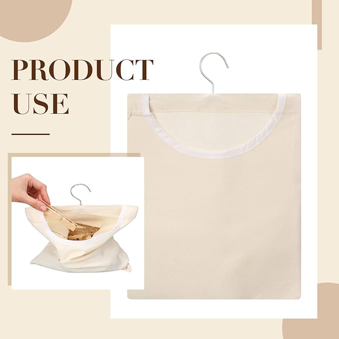 Eccliy 2 Pcs Canvas Clothespin Bag - Image 4