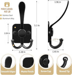 VIS'V Coat Hooks Wall Mount, Metal Self Adhesive 3 Prong Coat Hanger Hooks - Image 6