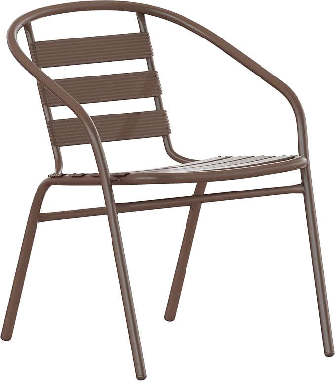 Flash Furniture Lila Bronze Metal Restaurant Stack Chair with Metal Slats by FlashFurniture