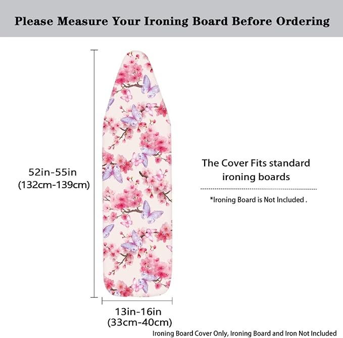 Butterfly Cherry Blossoms Pattern Ironing Board Cover 15x54 Inch Standard - Image 3