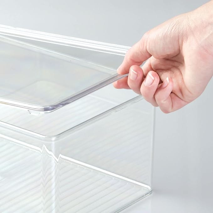 mDesign Plastic Stackable Home Office Storage Organizer Box - Image 3
