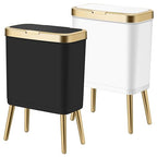 Procade 2Pack Trash Can with Lid, Modern Bedroom Garbage Can with Gold Edge by MostPopularTrashCans