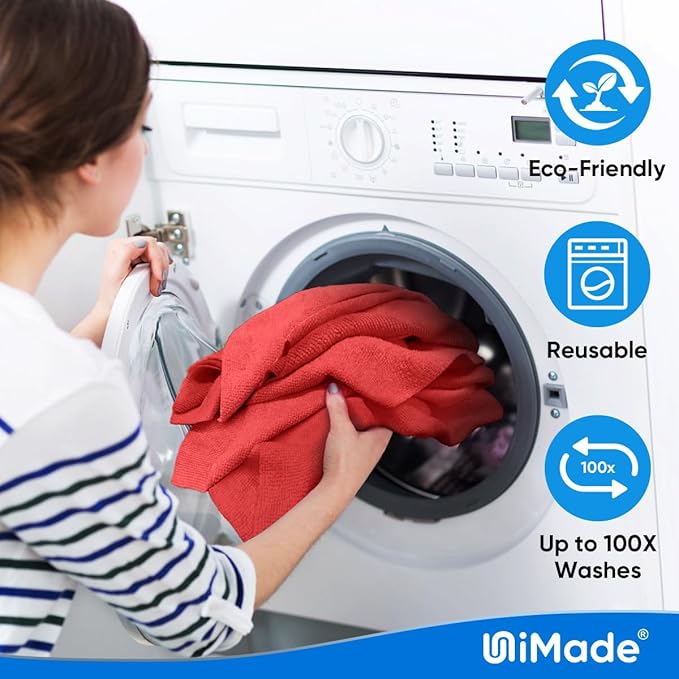 Shop Towels Rags, 50 Pack Reusable Shop Rags Bulk Microfiber Cleaning Cloth - Image 6