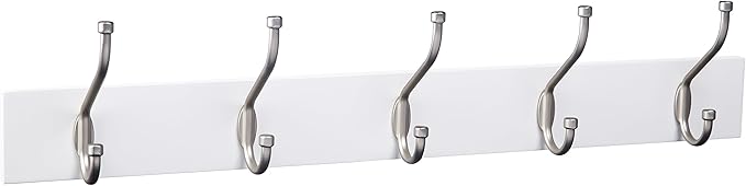 Amazon Basics Rectangular Farmhouse Wall-Mounted Coat Rack by AmazonBasics