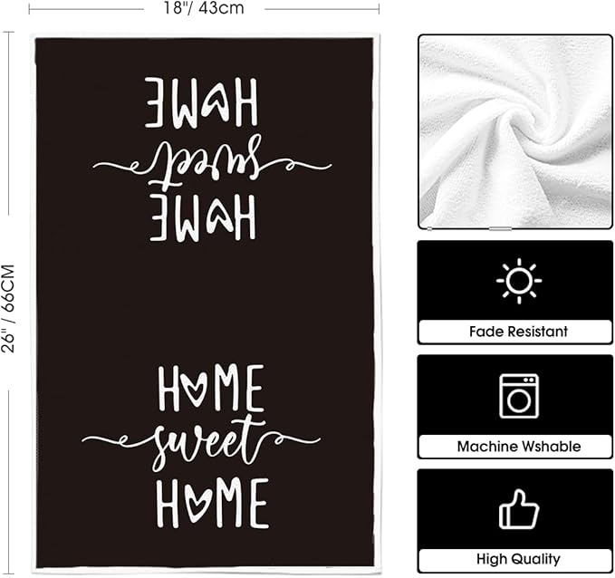 Artoid Mode Black Stripes Home Sweet Home Boho Halloween Kitchen Towels Dish - Image 6