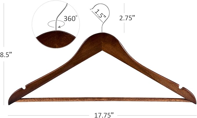HOUSE DAY Wooden Hangers 10 Pack, Heavy Duty Wood Coat Hangers - Image 7
