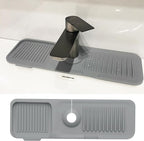Kitchen Sink Splash Guard, Silicone Faucet Handle Drip Catcher Tray, Fit by CHIVOLONA