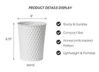 Small Metal Trash Can Wastebasket, Decorative Honeycomb Garbage Can Waste Basket - Image 6