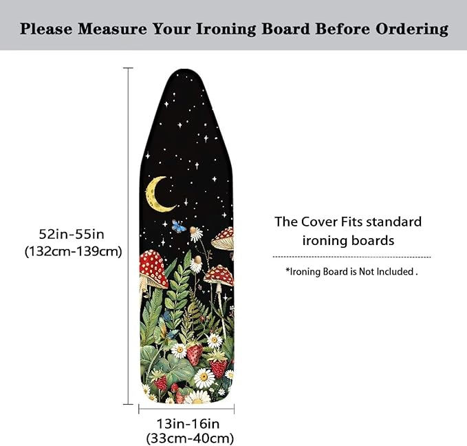 Moon Mushroom Durable Iron Board Cover Non Stick Scorch Easy-Fit Ironing Board - Image 5