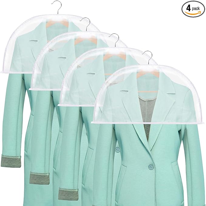 4 Pack Clear Clothing Hanger Shoulder Covers by Mozeat+Lens